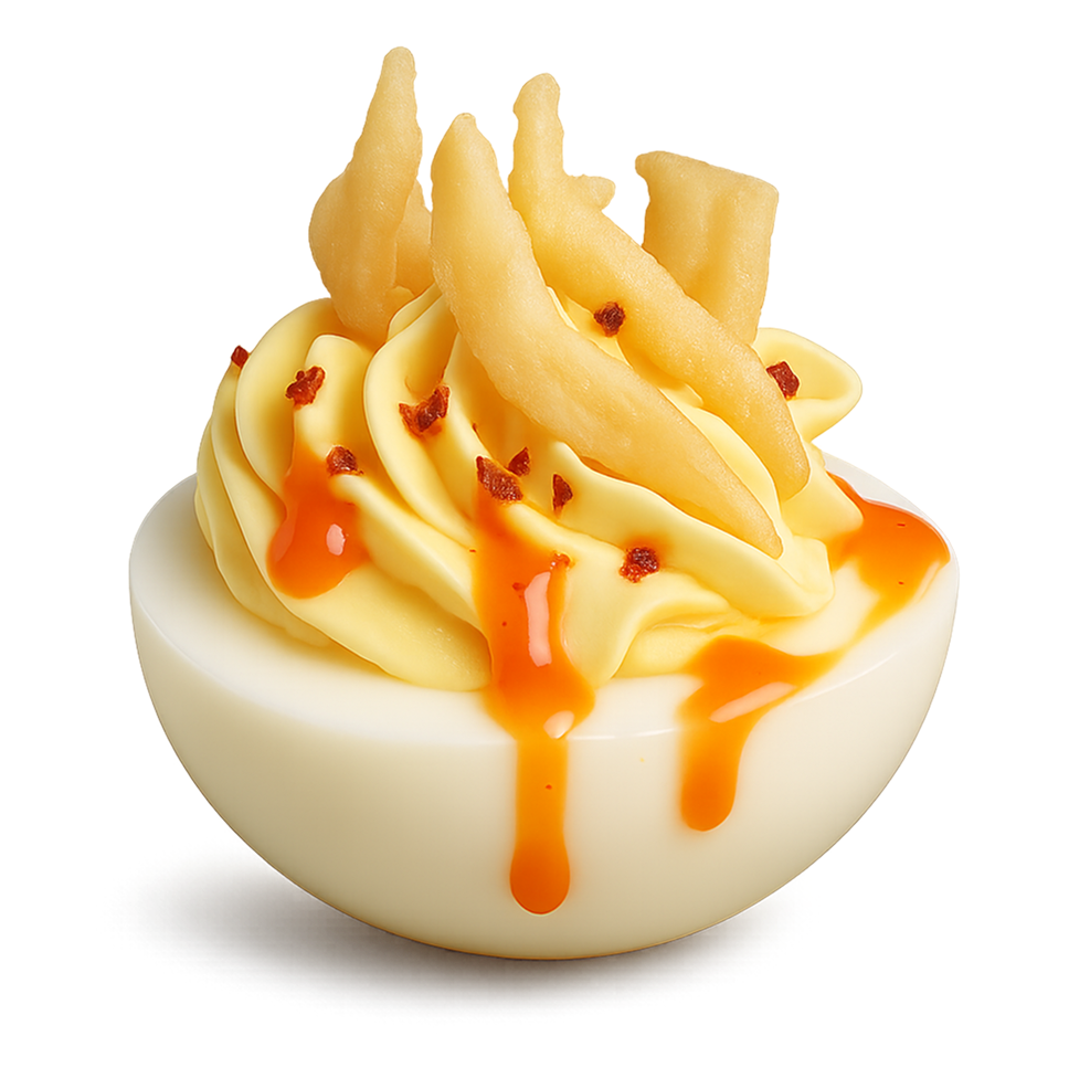 Crab Rangoon Deviled Eggs