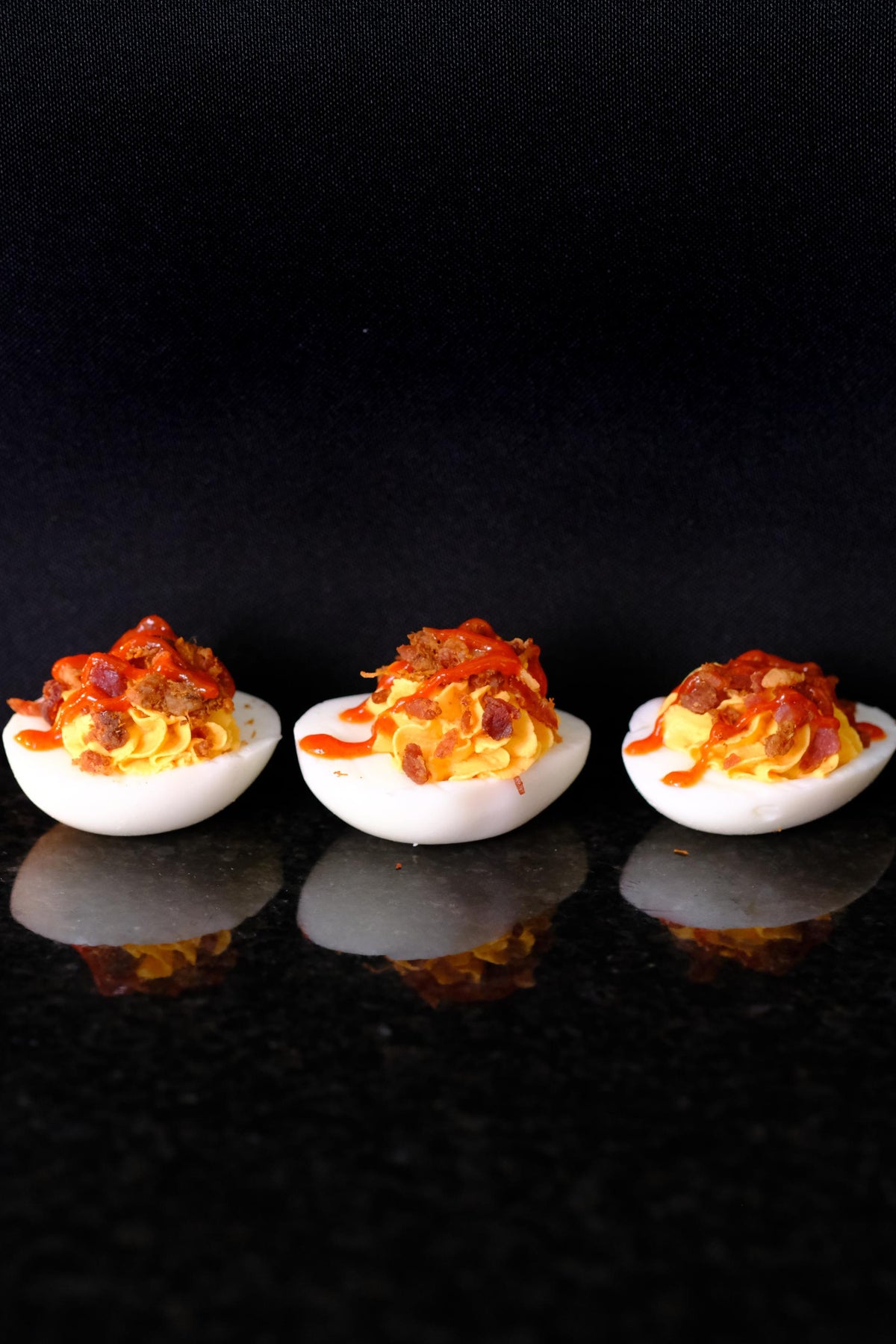 Sriracha Bacon Deviled Eggs