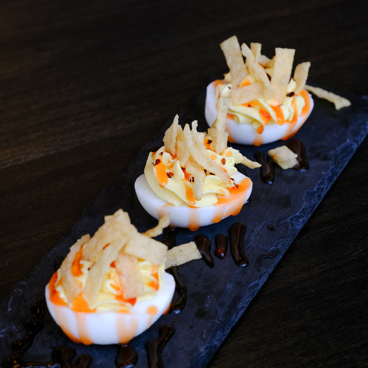 Crab Rangoon Deviled Eggs