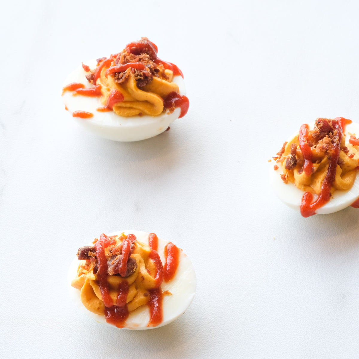 Sriracha Bacon Deviled Eggs