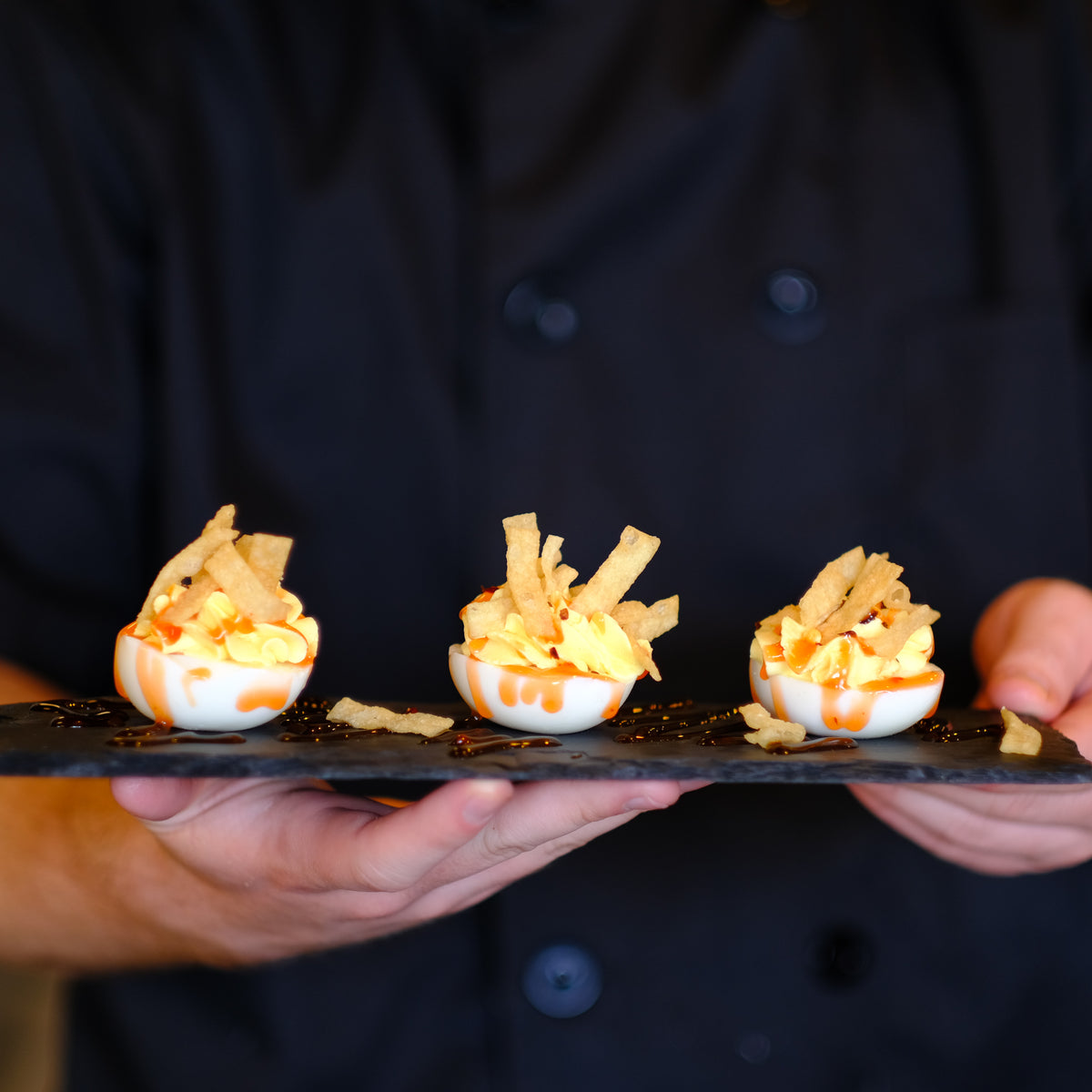 Crab Rangoon Deviled Eggs