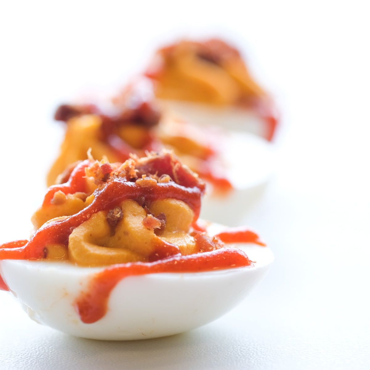 Sriracha Bacon Deviled Eggs